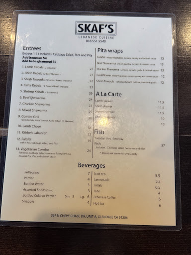 Photo of Skaf's Lebanese Cuisine - 367 N Chevy Chase Dr, Glendale, CA 91206