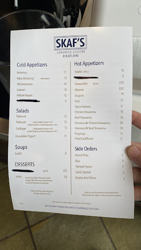 Photo of Skaf's Lebanese Cuisine - 367 N Chevy Chase Dr, Glendale, CA 91206