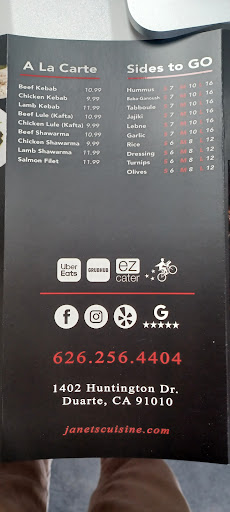 Photo of Janet's Mediterranean Cuisine - 1402 Huntington Dr, Duarte, CA 91010