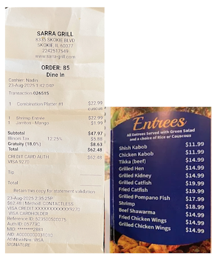 Photo of Sarra Grill - 8335 Skokie Blvd, Skokie, IL 60077