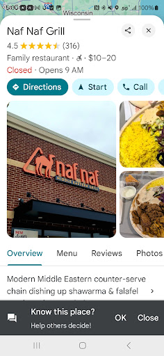 Photo of Naf Naf Grill - 8909 Brisbin Rd, Morris, IL 60450