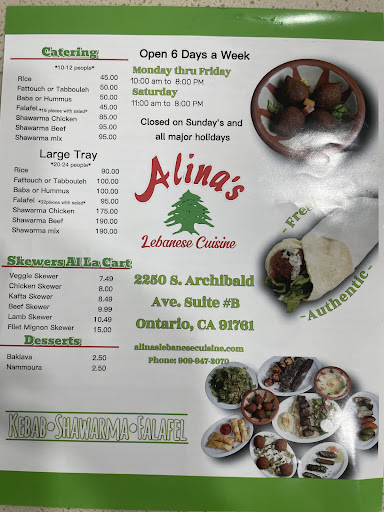 Photo of Alina's Lebanese Cuisine - 2250 S Archibald Ave, Ontario, CA 91761
