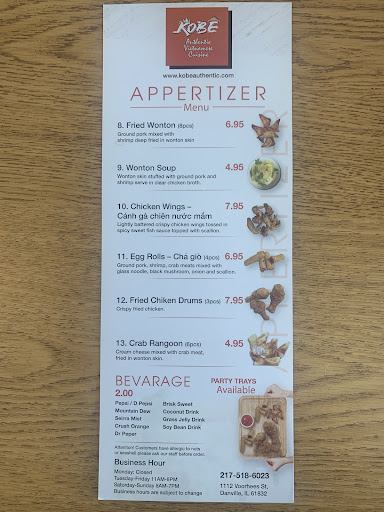Photo of Kobe Authentic Vietnamese Cuisine - 1112 E Voorhees St, Danville, IL 61832