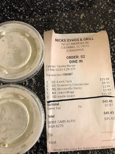 Photo of Nick's Gyros and Grill - St Andrews Shopping Center, 780 St Andrews Rd, Columbia, SC 29210