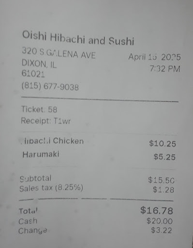 Photo of Oishi Hibachi Express - 320 S Galena Ave, Dixon, IL 61021