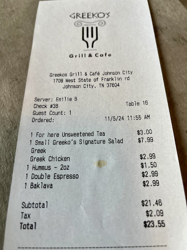 Photo of Greeko's Grill & Cafe - Johnson City - 1709 W State of Franklin Rd, Johnson City, TN 37604