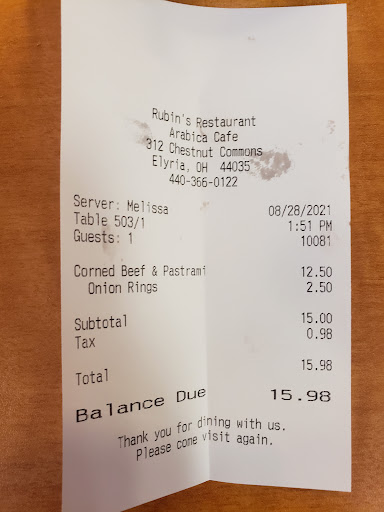 Photo of Rubin's Restaurant / Arabica - 312 Chestnut Commons Dr, Elyria, OH 44035