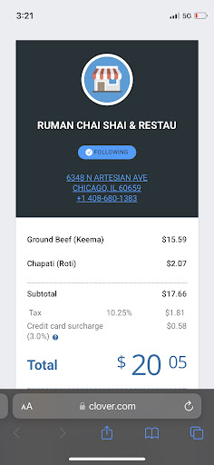 Photo of Ruman Chai Shai & Restaurant(Zabiha Halal) - 6348 N Artesian Ave, Chicago, IL 60659