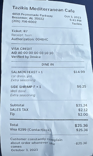 Photo of Taziki's Mediterranean Cafe - McCalla - 4859 Promenade Pkwy, Bessemer, AL 35022