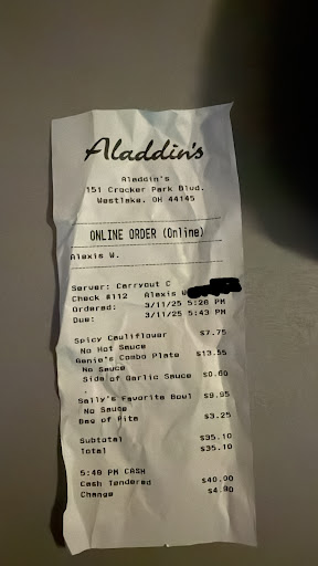 Photo of Aladdin's Eatery Westlake - 151 Crocker Park Blvd, Westlake, OH 44145