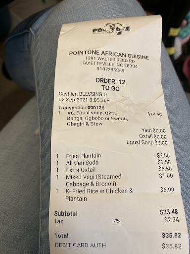 Photo of Pointone African Cuisine - 1391 Walter Reed Rd, Fayetteville, NC 28304