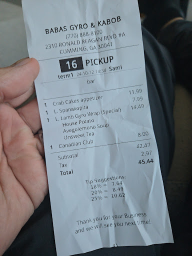 Photo of Baba's Gyro & Kabob - 2310 Ronald Reagan Blvd Suite A, Cumming, GA 30041
