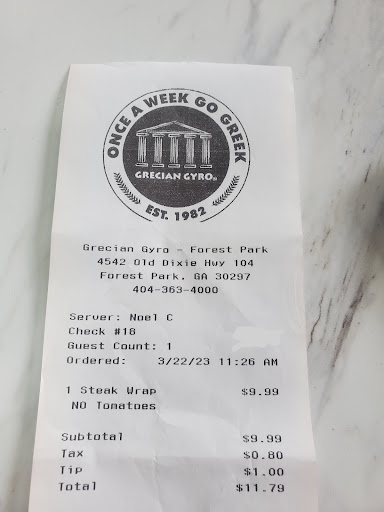 Photo of Grecian Gyro - 4542 Old Dixie Hwy #104, Forest Park, GA 30297
