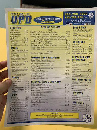 Photo of University Pizza & Deli Mediterranean Cuisine - 430 Vine St, Chattanooga, TN 37403