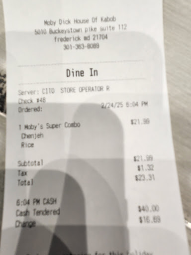 Photo of Moby Dick house of Kabob - 5010 Buckeystown Pike Suite 112, Frederick, MD 21704