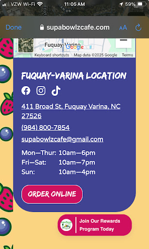 Photo of SupaBowlz Café- Fuquay-Varina - 411 Broad St, Fuquay-Varina, NC 27526