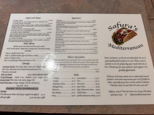 Photo of Safura's Mediterranean Cuisine - 4160 6th Ave SE UNIT 103, Lacey, WA 98503