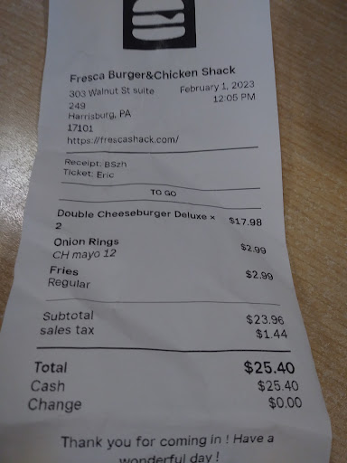 Photo of Fresca Burger and Chicken Shack - 303 Walnut St suite 249, Harrisburg, PA 17101