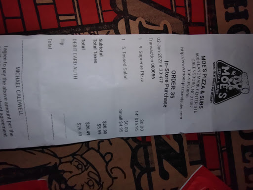 Photo of Moe's Pizza & Subs II - 6004-F Landmark Center Blvd, Greensboro, NC 27407