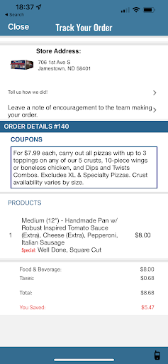 Photo of Domino's Pizza - 706 1st Ave S, Jamestown, ND 58401