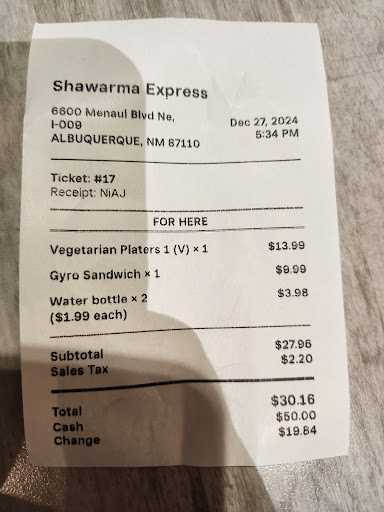 Photo of Shawarma Express - 6600 Menaul Blvd NE Suite I - 009, Albuquerque, NM 87110