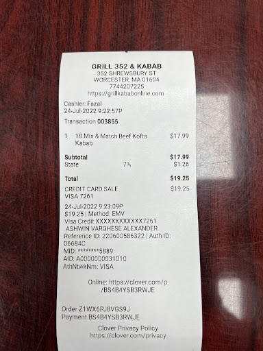 Photo of Grill 352 & Kabab - 352 Shrewsbury St, Worcester, MA 01604