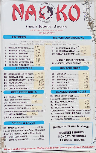 Photo of Naoko Hibachi Japanese Express - 401 S Main St, McPherson, KS 67460