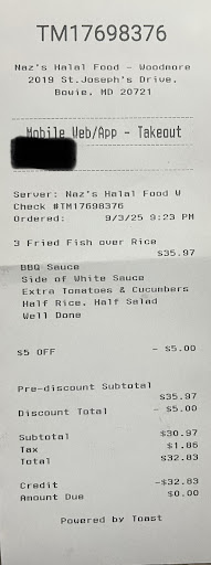 Photo of Naz's Halal Food - Woodmore - 2019 St Josephs Dr #107, Bowie, MD 20721