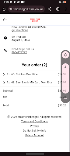 Photo of Crown Chicken & Grill - 922 Bank St, New London, CT 06320