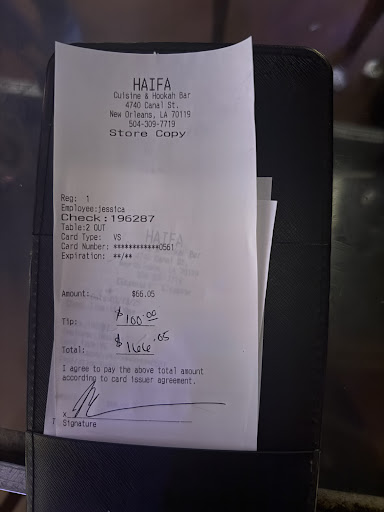 Photo of Haifa Cuisine & Hookah Bar - 4740 Canal St, New Orleans, LA 70119