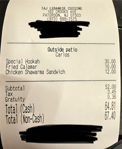 Photo of Taj Lebanese Cuisine - 183 Crooks Ave, Paterson, NJ 07503