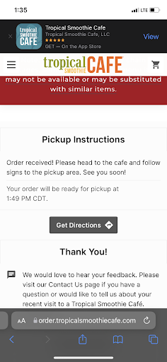 Photo of Tropical Smoothie Cafe - 200 W Glenn Ave #100, Auburn, AL 36830