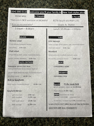 Photo of New York style pizza/thai deli - 8278 US-231, Ozark, AL 36360