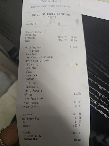 Photo of Pita Way - Plymouth Mediterranean - 41512 Ann Arbor Rd, Plymouth, MI 48170
