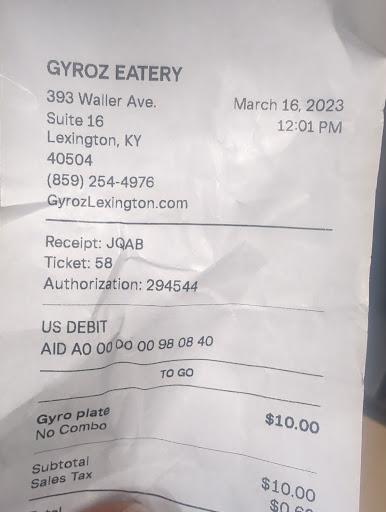 Photo of Gyroz Eatery - 393 Waller Ave #16, Lexington, KY 40504