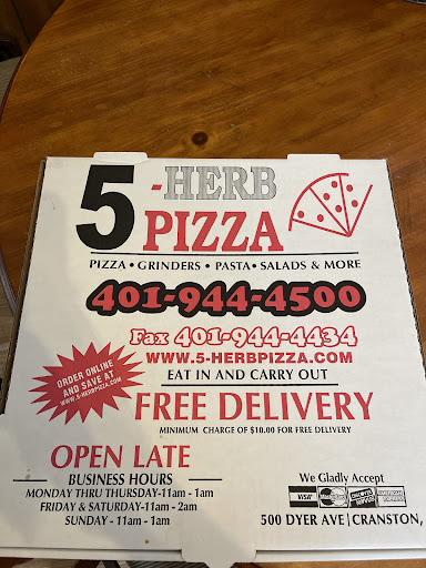 Photo of 5 Herb Pizza - 500 Dyer Ave, Cranston, RI 02920