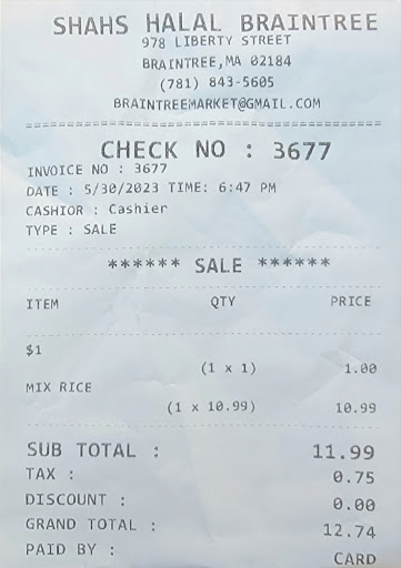 Photo of SHAH'S HALAL FOOD - 978 Liberty St, Braintree, MA 02184