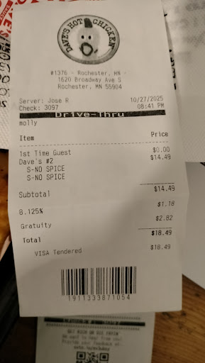 Photo of Dave's Hot Chicken - 1620 Broadway Ave S, Rochester, MN 55904