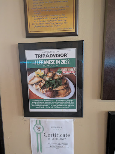 Photo of Cedars Lebanese Restaurant - 112 Campbell Ave SE, Roanoke, VA 24011