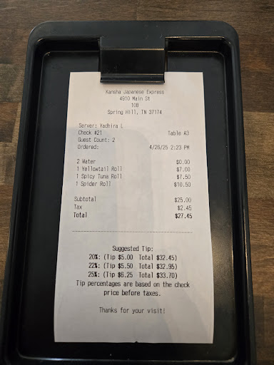 Photo of Kansha Japanese - 4910 Main St #108, Spring Hill, TN 37174