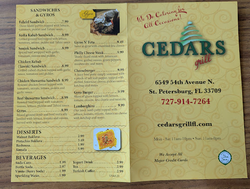 Photo of Cedars Grill - 6549 54th Ave N, St. Petersburg, FL 33709