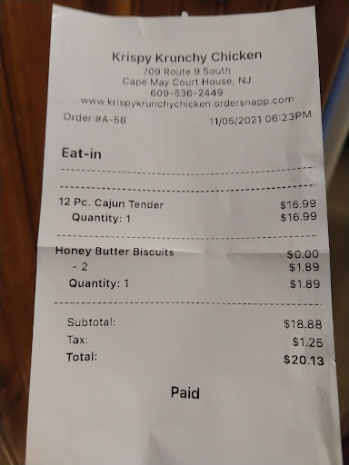 Photo of Krispy Krunchy Chicken - 709 Rte 9 S, Cape May Court House, NJ 08210