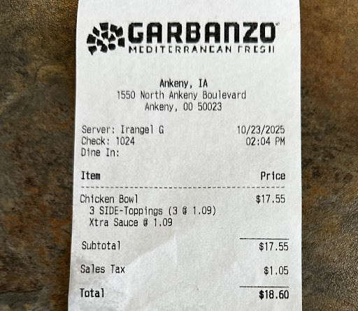 Photo of Garbanzo Mediterranean Fresh - 1550 N Ankeny Blvd Suite 100, Ankeny, IA 50023
