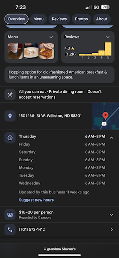 Photo of Gramma Sharon's | Family Restaurant - 1501 16th St W, Williston, ND 58801
