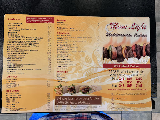Photo of Moonlight Mediterranean Restaurant - 1123 E West Maple Rd, Walled Lake, MI 48390